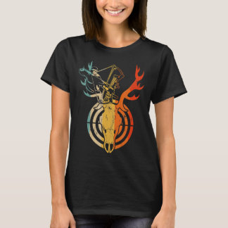Vintage Bow Hunting Bowhunting Deer Hunt Us Flag D T-Shirt