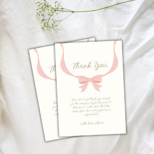 Vintage Bow Ribbon Baby Shower  Thank You Card