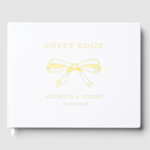 Vintage Bow Wedding Gold Guest Book