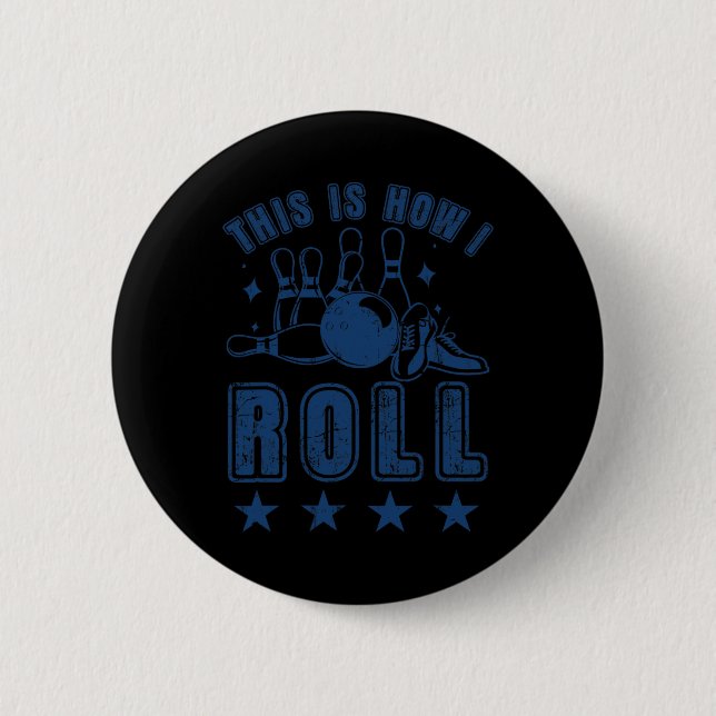 Vintage Bowling Bowler  2 Inch Round Button (Front)