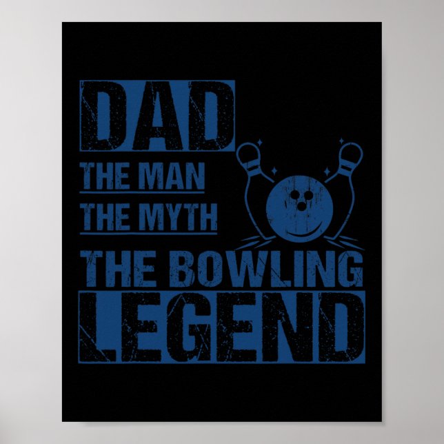 Vintage Bowling Dad  Poster (Front)