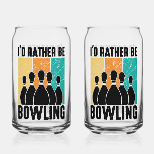 Vintage Bowling Pins Graphic Can Glass