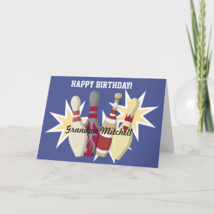 Vintage Bowling Themed Card