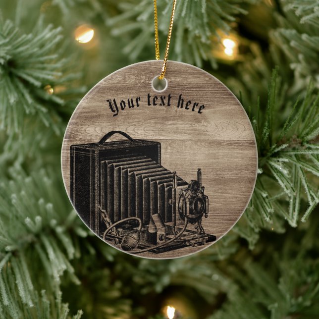 Vintage Box Camera Silhouette Ornament (Tree)