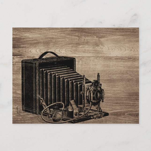 Vintage Box Camera Silhouette Postcard (Front)