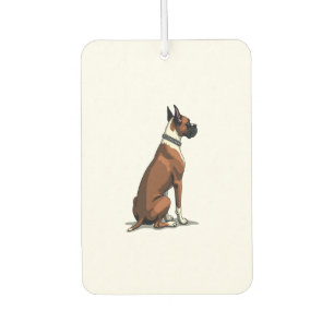 Vintage Boxer Dog From Behind Illustration Brown W Air Freshener