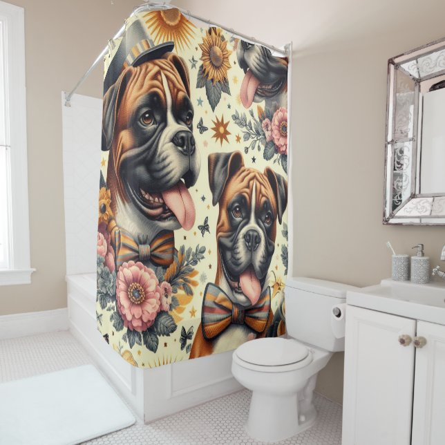 Vintage Boxer Dog Illustration (In Situ)