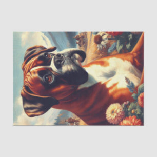 Vintage Boxer Dog Painting Tissue Paper