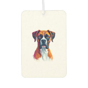 Vintage Boxer Dog Portrait Color Splash Pop Art Il Air Freshener