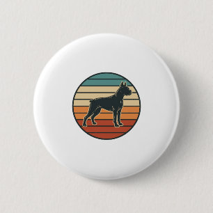 Vintage Boxer Dog Sunset Engraving Vector Design_1 2 Inch Round Button