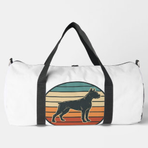 Vintage Boxer Dog Sunset Engraving Vector Design_1 Duffle Bag