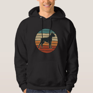 Vintage Boxer Dog Sunset Engraving Vector Design_1 Hoodie