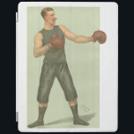 Vintage Boxer with Long Green Trunks iPad Cover<br><div class="desc">Handsome illustration of a vintage boxer in his fighting stance. This pugilist is ready to go twelve rounds in his long green trunks. Purchase your copy today!</div>