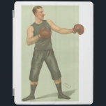 Vintage Boxer with Long Green Trunks iPad Cover<br><div class="desc">Handsome illustration of a vintage boxer in his fighting stance. This pugilist is ready to go twelve rounds in his long green trunks. Purchase your copy today!</div>