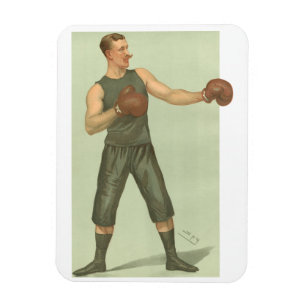 Vintage Boxer with Long Green Trunks Magnet