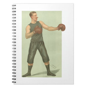 Vintage Boxer with Long Green Trunks Notebook