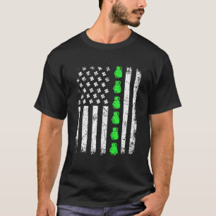 Vintage Boxing American Flag St Patrick's Day Sham T-Shirt
