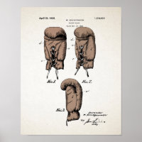 Vintage Boxing Glove Patent 1923 Poster
