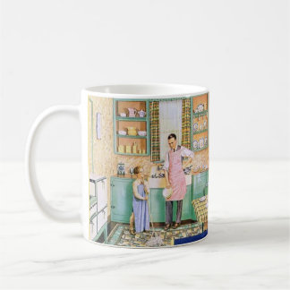 Vintage Boy and Dad in the Kitchen Mug