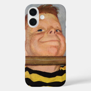 Vintage Boy Doing Chin Ups, Fitness and Exercise iPhone 16 Case