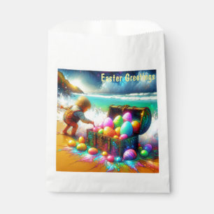 VINTAGE Boy Egg Treasure Chest Beach ~ Favour Bags