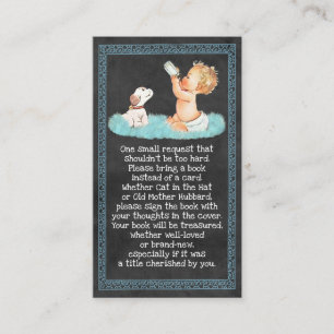 Vintage Boy & Puppy Chalkboard Book Requests 059 Enclosure Card