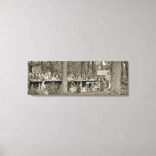 Vintage Boy Scout Troop Camping Photo 1920's Canvas Print