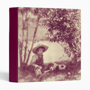 Vintage Boy With Dog At Rest Avery Binder