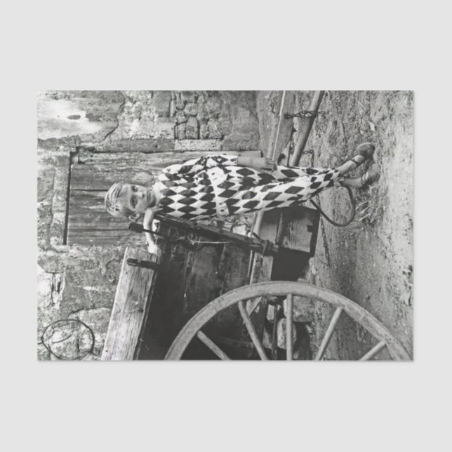 Vintage Boys in Harlequin Suit Tissue Paper (Front)