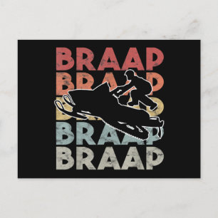 Vintage Braap Snowmobile T-Shirt I Retro Snow Sled Holiday Postcard