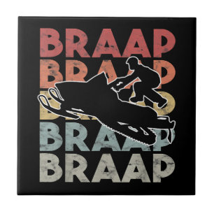Vintage Braap Snowmobile T-Shirt I Retro Snow Sled Tile