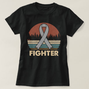 Vintage Brain Cancer Fighter Grey Ribbon  T-Shirt