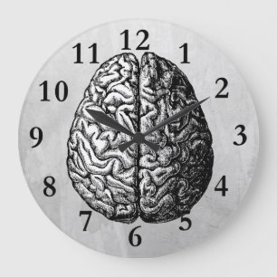 VINTAGE BRAIN DRAWING CLOCK