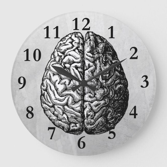 VINTAGE BRAIN DRAWING CLOCK (Front)