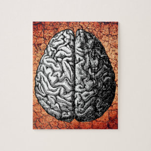 VINTAGE BRAIN DRAWING JIGSAW PUZZLE