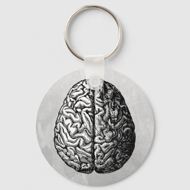 VINTAGE BRAIN DRAWING KEYCHAIN (Front)
