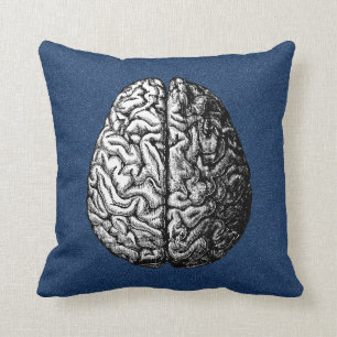VINTAGE BRAIN DRAWING PILLOW