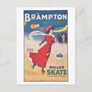 Vintage Brampton Roller Skate Advertisement Postcard