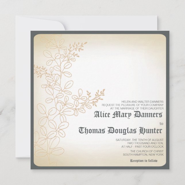 Vintage - Branch wedding invites (Front)