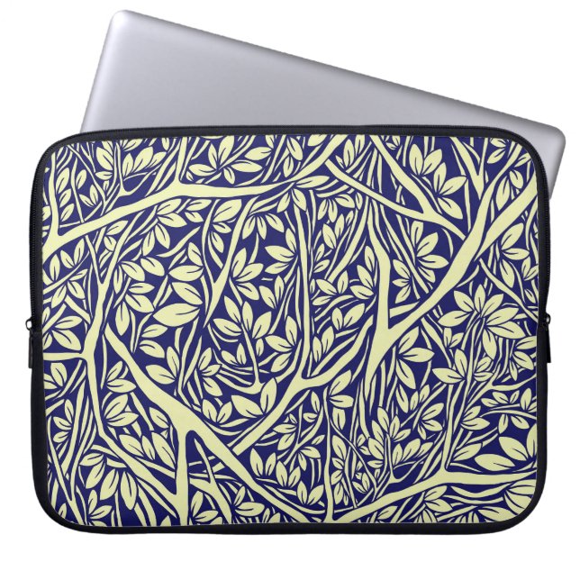 Vintage Branches: Interwoven Tree Pattern Laptop Sleeve (Front)