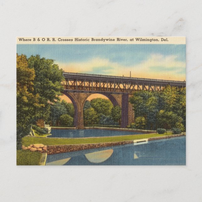 Vintage Brandywine River, Wilmington Delaware Postcard (Front)