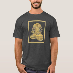Vintage Brass Diving Helmet Illustration T-Shirt
