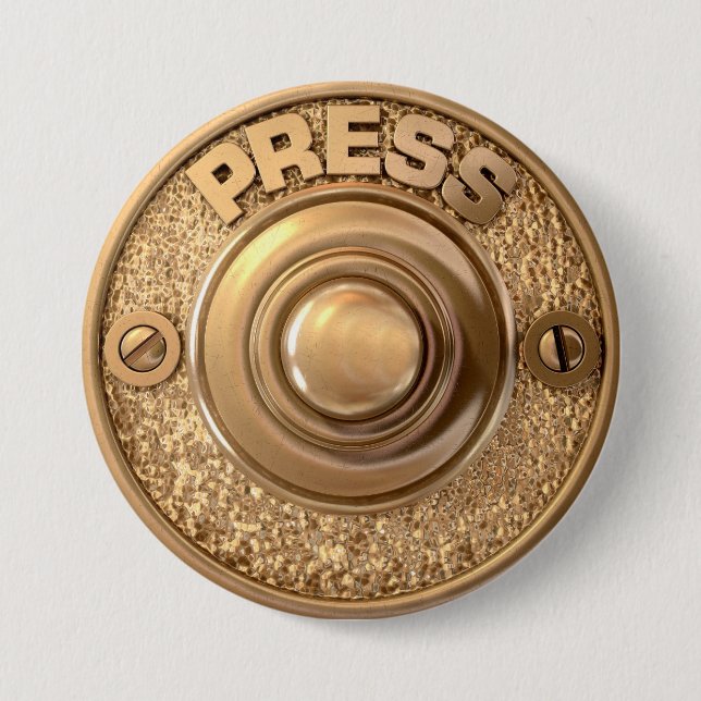 Vintage Brass Doorbell 3 Inch Round Button (Front)