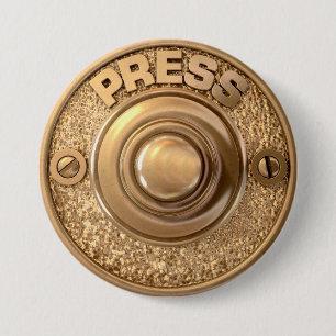 Vintage Brass Doorbell 3 Inch Round Button