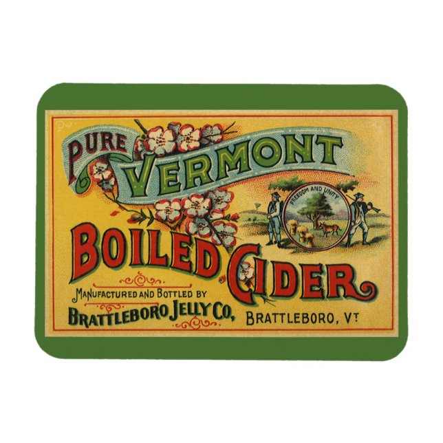 Vintage Brattleboro Jelly Boiled Cider Vermont Magnet (Horizontal)