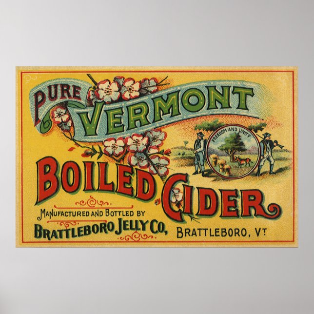 Vintage Brattleboro Jelly Boiled Cider Vermont Poster (Front)