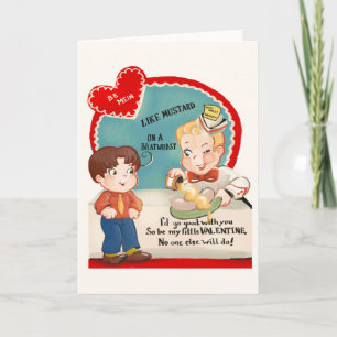 Vintage Bratwurst Sausage Valentine's Day Card