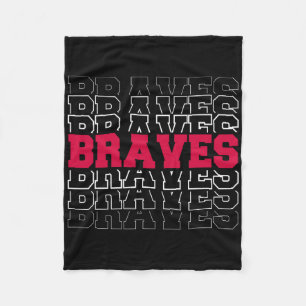 Vintage Braves School Sports Name  Fleece Blanket