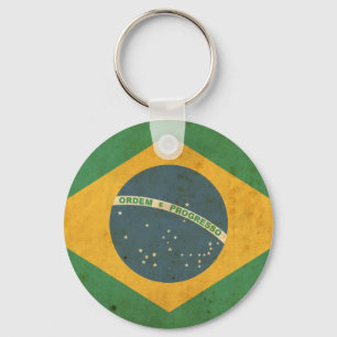 Vintage Brazil Flag Keychain
