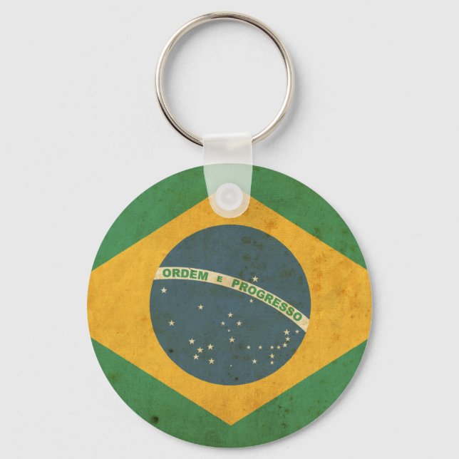 Vintage Brazil Flag Keychain (Front)